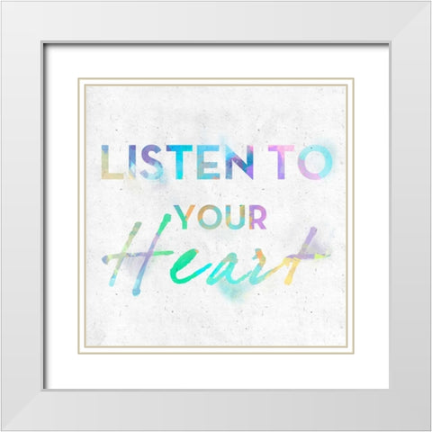 Colorful Inspirational Watercolors II White Modern Wood Framed Art Print with Double Matting by SD Graphics Studio