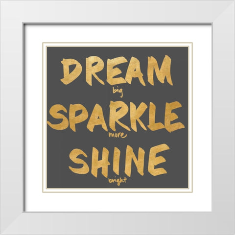 Dream Sparkle Shine Border White Modern Wood Framed Art Print with Double Matting by Sundance Studios