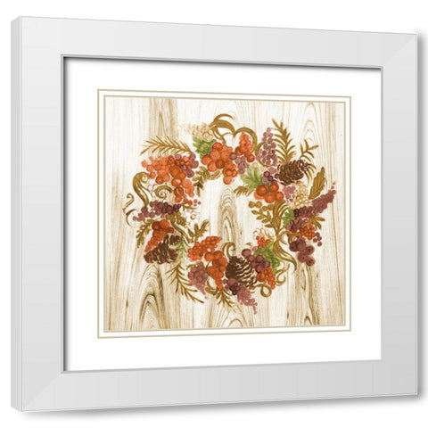 Metallic Wreath White Modern Wood Framed Art Print with Double Matting by Gaynor, Janice