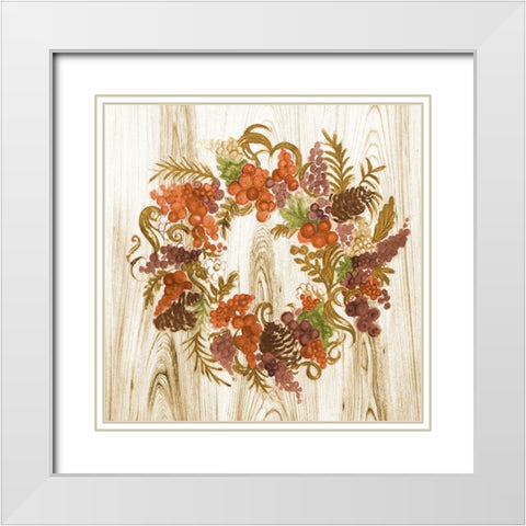 Metallic Wreath White Modern Wood Framed Art Print with Double Matting by Gaynor, Janice