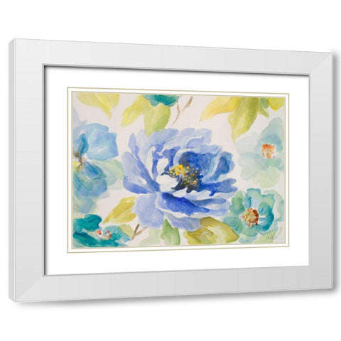 Floral Delicate II White Modern Wood Framed Art Print with Double Matting by Loreth, Lanie
