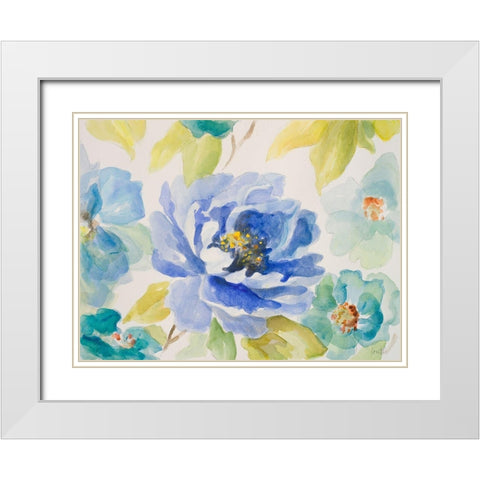 Floral Delicate II White Modern Wood Framed Art Print with Double Matting by Loreth, Lanie