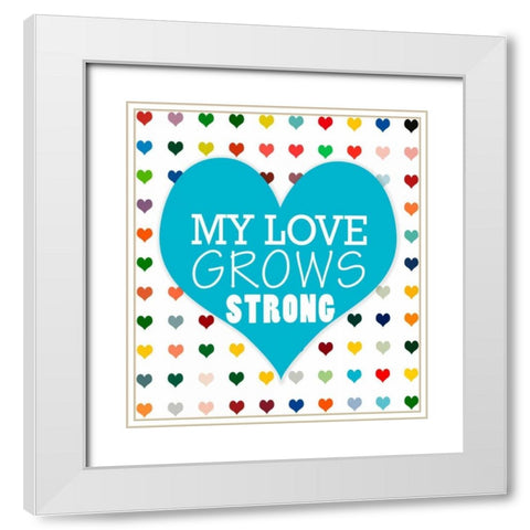 My Love Grows White Modern Wood Framed Art Print with Double Matting by Lake, Shelley