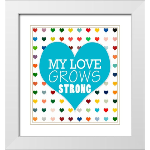 My Love Grows White Modern Wood Framed Art Print with Double Matting by Lake, Shelley