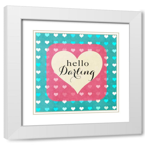 Heart Phrases I White Modern Wood Framed Art Print with Double Matting by Lake, Shelley
