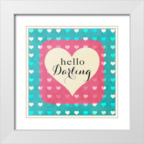 Heart Phrases I White Modern Wood Framed Art Print with Double Matting by Lake, Shelley