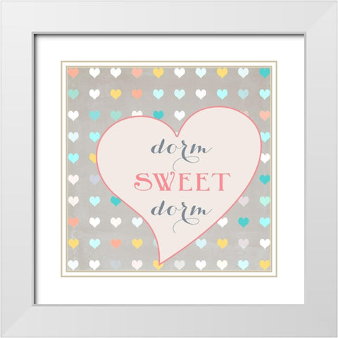 Dorm Sweet Dorm White Modern Wood Framed Art Print with Double Matting by Lake, Shelley