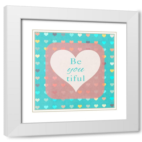 beYOUtiful White Modern Wood Framed Art Print with Double Matting by Lake, Shelley