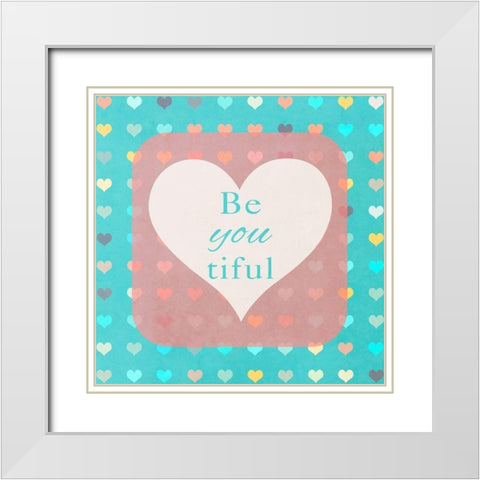 beYOUtiful White Modern Wood Framed Art Print with Double Matting by Lake, Shelley