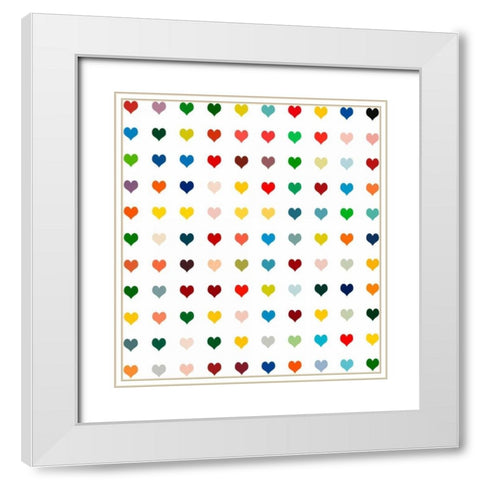 Black Heart White Modern Wood Framed Art Print with Double Matting by Lake, Shelley