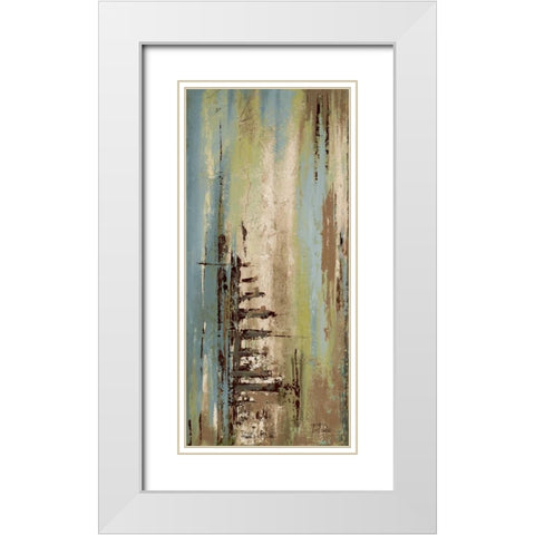 The Blue and Green Ones I White Modern Wood Framed Art Print with Double Matting by Pinto, Patricia