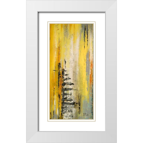 The Yellow and Silver Ones I White Modern Wood Framed Art Print with Double Matting by Pinto, Patricia
