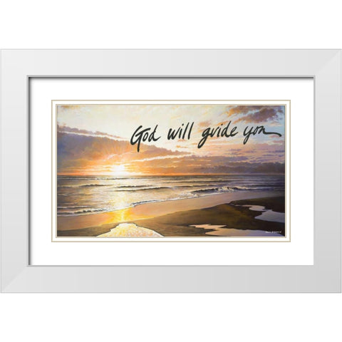 God Will Guide You White Modern Wood Framed Art Print with Double Matting by Nawrocke, Bruce