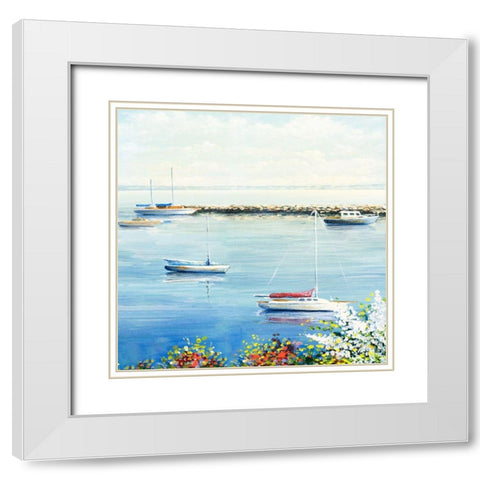 The Marina I White Modern Wood Framed Art Print with Double Matting by Nawrocke, Bruce