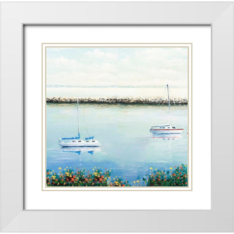 The Marina II White Modern Wood Framed Art Print with Double Matting by Nawrocke, Bruce