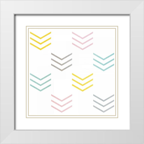 Pastel Pattern II White Modern Wood Framed Art Print with Double Matting by SD Graphics Studio