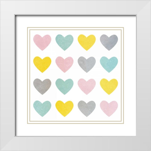 Pastel Pattern I White Modern Wood Framed Art Print with Double Matting by SD Graphics Studio