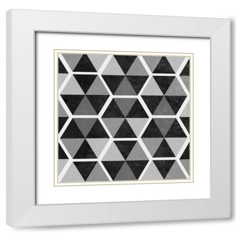 Gray Pattern II White Modern Wood Framed Art Print with Double Matting by Studio, Sd Graphics