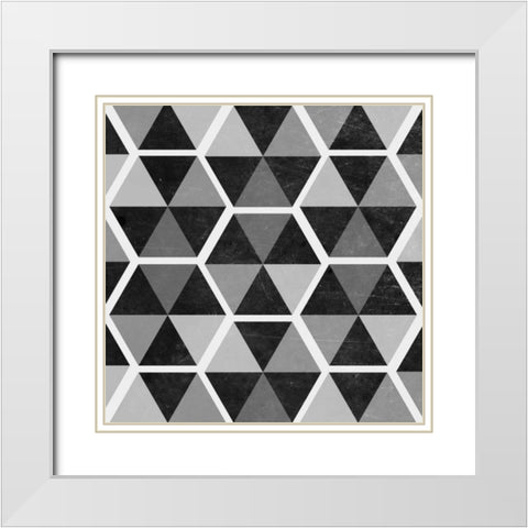 Gray Pattern II White Modern Wood Framed Art Print with Double Matting by Studio, Sd Graphics