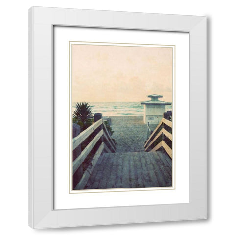 Filtered Beach Photo I White Modern Wood Framed Art Print with Double Matting by Peck, Gail
