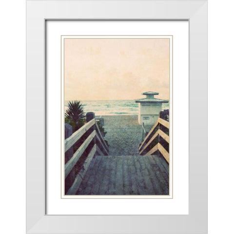 Filtered Beach Photo I White Modern Wood Framed Art Print with Double Matting by Peck, Gail