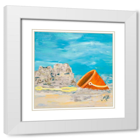 Sandcastles I White Modern Wood Framed Art Print with Double Matting by DeRice, Julie