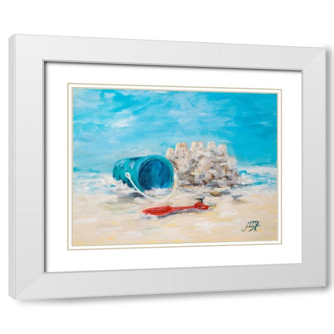 Sandcastles II White Modern Wood Framed Art Print with Double Matting by DeRice, Julie