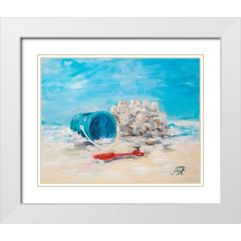 Sandcastles II White Modern Wood Framed Art Print with Double Matting by DeRice, Julie