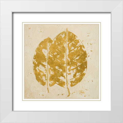 The Gold Ones I White Modern Wood Framed Art Print with Double Matting by Pinto, Patricia