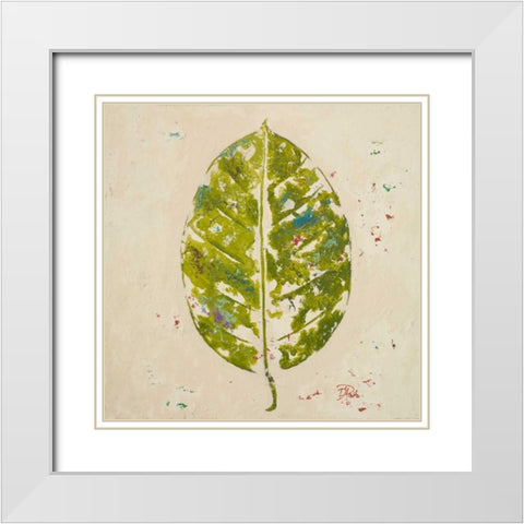 The Green Ones I White Modern Wood Framed Art Print with Double Matting by Pinto, Patricia