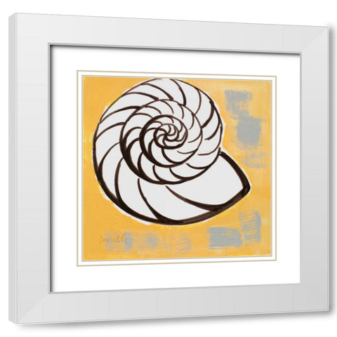 Modern Shell III White Modern Wood Framed Art Print with Double Matting by Loreth, Lanie