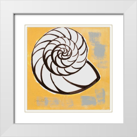 Modern Shell III White Modern Wood Framed Art Print with Double Matting by Loreth, Lanie