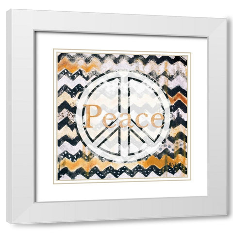 Love and Peace Square II White Modern Wood Framed Art Print with Double Matting by Pinto, Patricia