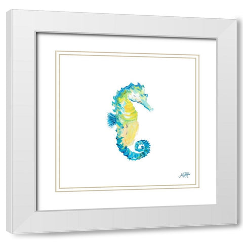 Sea Creatures III White Modern Wood Framed Art Print with Double Matting by DeRice, Julie