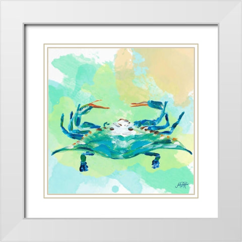 Watercolor Sea Creatures I White Modern Wood Framed Art Print with Double Matting by DeRice, Julie