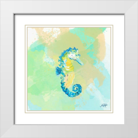Watercolor Sea Creatures III White Modern Wood Framed Art Print with Double Matting by DeRice, Julie
