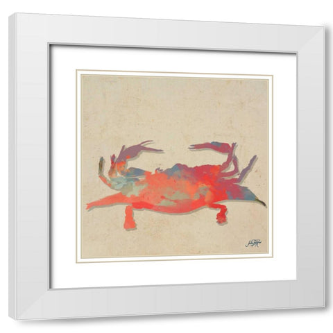 Sea Creatures on Tan I White Modern Wood Framed Art Print with Double Matting by DeRice, Julie