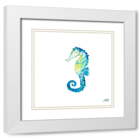 Sea Creatures IV White Modern Wood Framed Art Print with Double Matting by DeRice, Julie