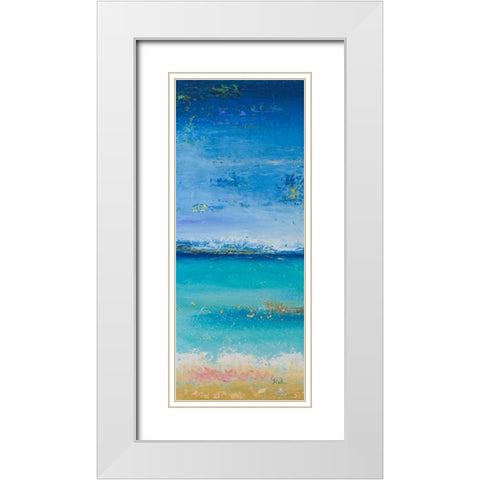 The Sea Panel I White Modern Wood Framed Art Print with Double Matting by Pinto, Patricia
