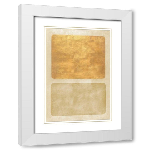 Gold and Cream White Modern Wood Framed Art Print with Double Matting by Lake, Shelley