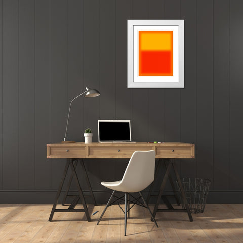 Orange and Red White Modern Wood Framed Art Print with Double Matting by Lake, Shelley