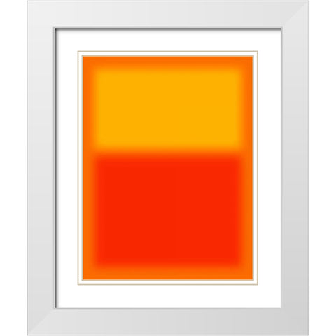 Orange and Red White Modern Wood Framed Art Print with Double Matting by Lake, Shelley