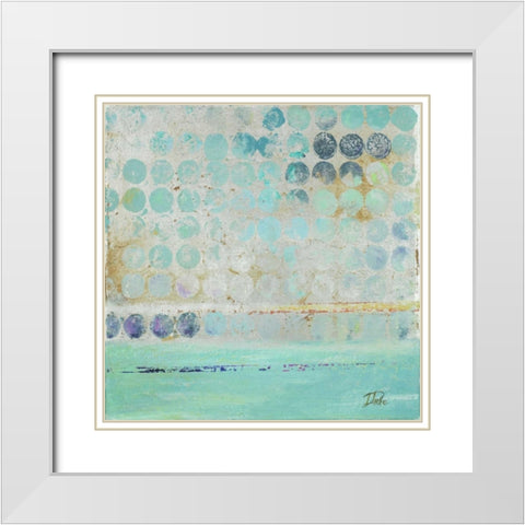 Dots on Silver White Modern Wood Framed Art Print with Double Matting by Pinto, Patricia