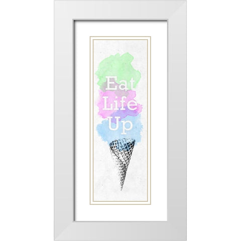 Watercolor Cone I White Modern Wood Framed Art Print with Double Matting by SD Graphics Studio