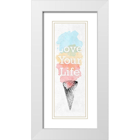 Watercolor Cone II White Modern Wood Framed Art Print with Double Matting by SD Graphics Studio
