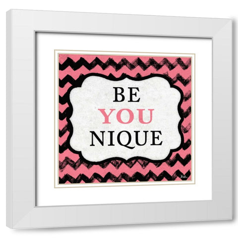 Be You Nique White Modern Wood Framed Art Print with Double Matting by Pinto, Patricia
