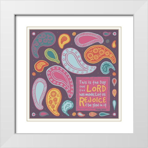 Inspired Paisley I White Modern Wood Framed Art Print with Double Matting by Metz, Andi