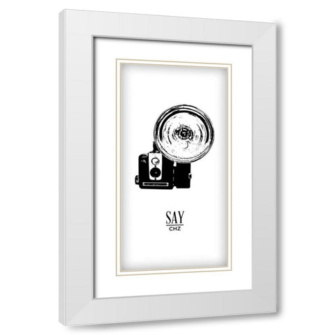 Photoshoot I (Say Chz) White Modern Wood Framed Art Print with Double Matting by Edwins, Hugo