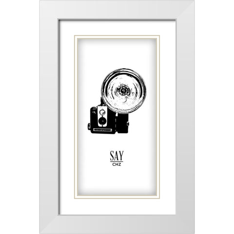 Photoshoot I (Say Chz) White Modern Wood Framed Art Print with Double Matting by Edwins, Hugo