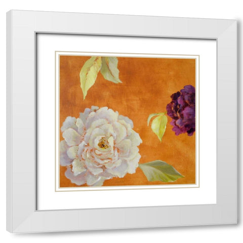 Poetic Peonies II White Modern Wood Framed Art Print with Double Matting by Loreth, Lanie